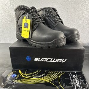 SUREWAY 6" Steel Toe Boots Men's 8 Leather 611S-WP Waterproof Slip Resistant NEW